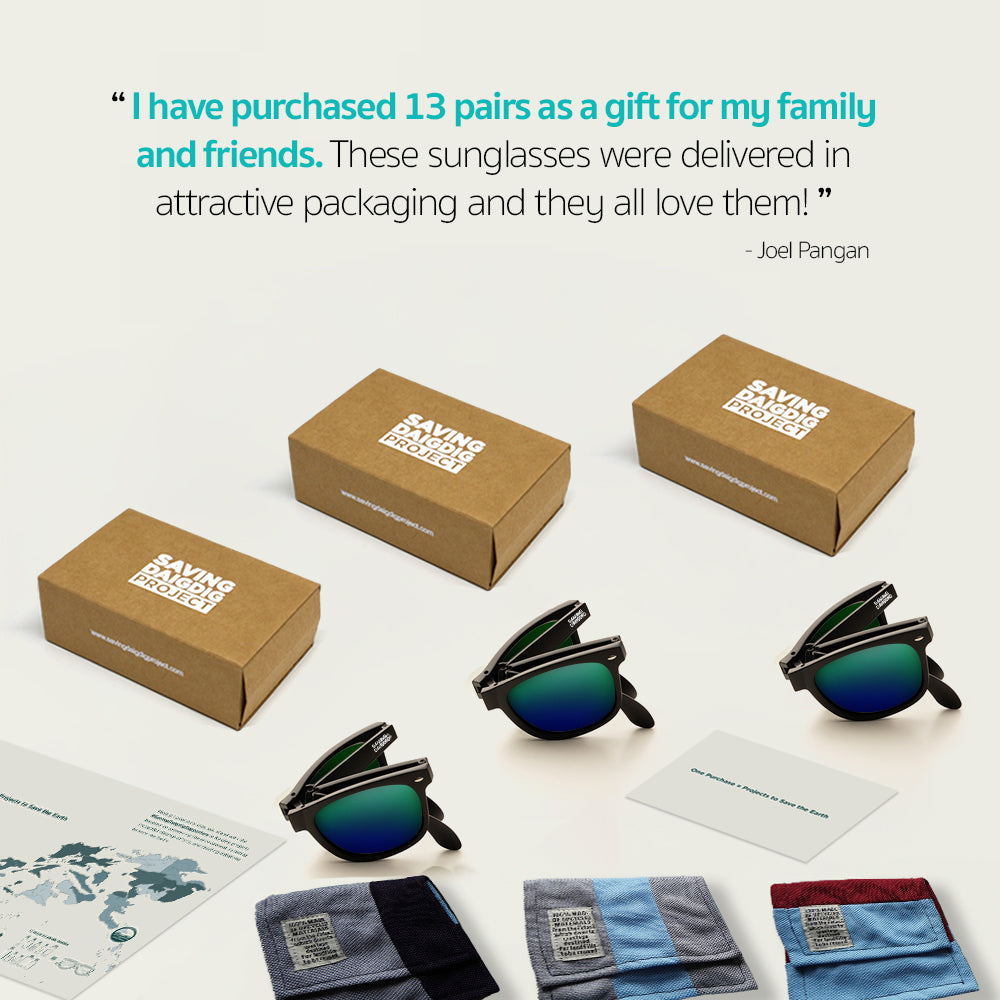 Earth Protector™ Foldable Eyewear - Blue Green Mirrored Lens